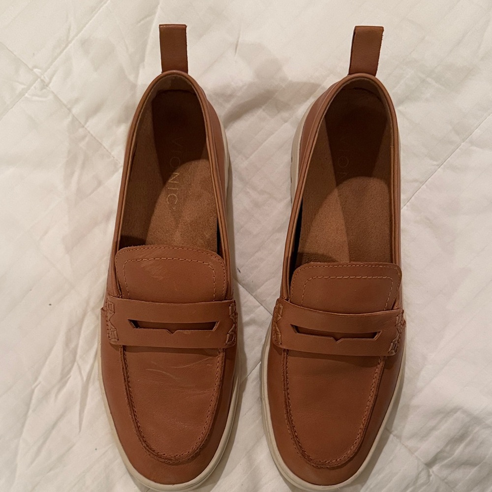 Vionic Tan Leather Loafers - Picture 2 of 3
